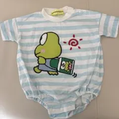 けろけろけろっぴロンパース 青白ストライプ