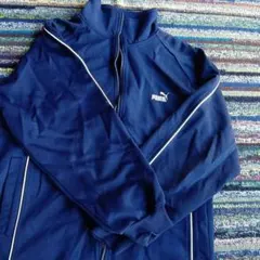 【希少】PUMA　トラックジャケット 刺繍ロゴ　ジャージ　紺