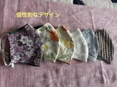 『ハンドメイド』 花柄他、立体布マスク6枚セット　未使用