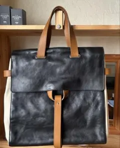 Yves Saint Laurent 黒本革＆キャンパス生地 /生成りレアバックのサムネイル