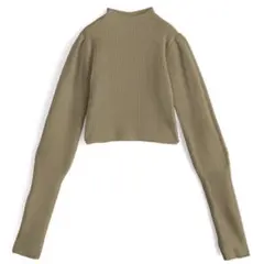 グレイル サムホール付きロングスリーブニットトップス k9206d カーキ L