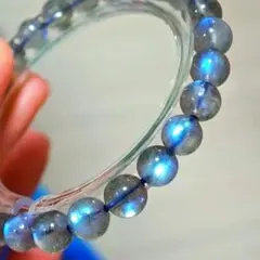 希少 高品質 ブラックラブラドライト 10mm ブルーシラー 内径17cm 