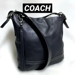 COACH コーチ レザー ショルダーバッグ クロスボディ 黒 フリンジ