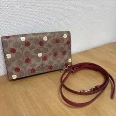 COACH コーチ レザー長財布 ショルダーウォレット りんご お財布ショルダーのサムネイル