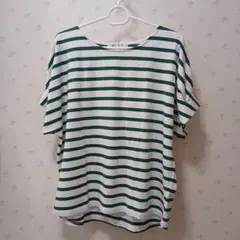LBC ボーダー 半袖 Tシャツ グリーン Mサイズのサムネイル