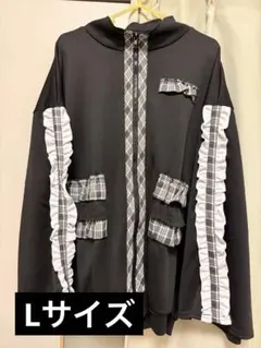 ぬた。しまむらコラボ オーバーフリルジャージ黒のサムネイル