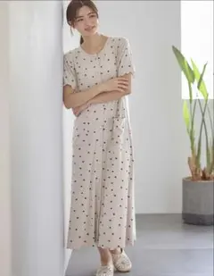 エンジェリーベ　テレコハートプリントネグリジェ　マタニティ・授乳パジャマ