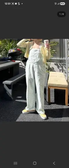 ALLEY by w closet フラワープリントツイルサロペット ミント - メルカリ