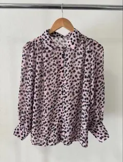 【TheOpen Product】美品 韓国 ピンク ドット柄シースルーシャツ