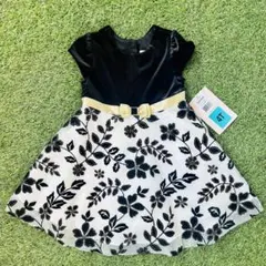 【未使用、タグ付き】コストコ　ワンピース　ベロア　りぼん　ドレス　サイズ4