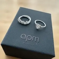 APM MONACO SV925 シルバーリング ２つセット ハート型