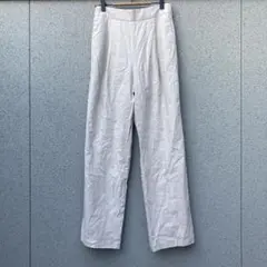 2600【GU】M♡リネン混合 ライトベージュ カジュアルパンツ ゴムウエスト