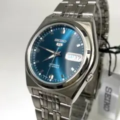 新品 未使用 SEIKO セイコー5 自動巻き デイデイト 裏スケ ブルー文字盤