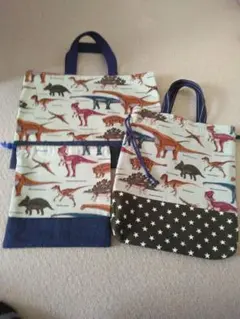 ハンドメイド　レッスンバック　体操服入れ　給食袋