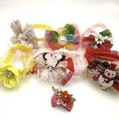 犬用チョーカー　アクセサリー 6個セット　トリミングリボン1個