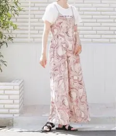 RayCassin新品タグ付き マーブル﻿パイピングキャミワンピース ピンク
