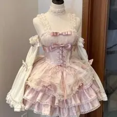 LIZLISA フロントティアードシフォンワンピース ピンク - メルカリ