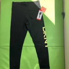 DKNY SPORT レギンス M ブラック ゴールドロゴ
