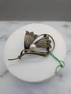 あこや本真珠 ブローチ 8.4mm シャンパンピンク 上品