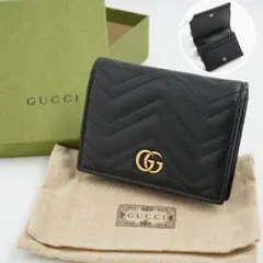 ✨Sランク・箱付き✨　GUCCI ミニ財布　マーモント　ダブルG キルティング