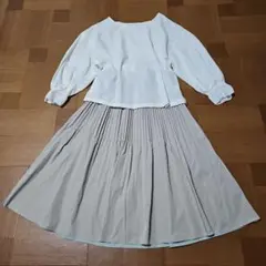 グリーンとグレーのリバーシブルスカート　niko and…カットソー　セット売り