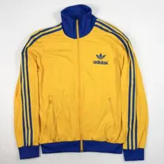 b1637【adidas】　ジャージ　トラックジャケット　イエロー　ブルー　XO