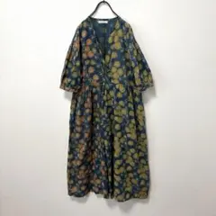 kachua カチュア 手染めフロントクロスワンピース 月花草のサムネイル