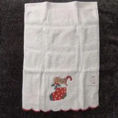 UCHINO クリスマス柄ホワイトタオルとネイビータオルセット