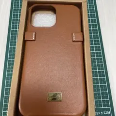 ☘️匿名☘️ iPhone13 首掛け PUレザーケース　ストラップ　茶色