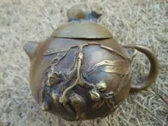 急須　茶器　茶壷　煎茶道具　茶事　金属製　アンティーク　古美術品