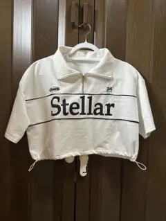 Stellar クロップドポロシャツ M ホワイト