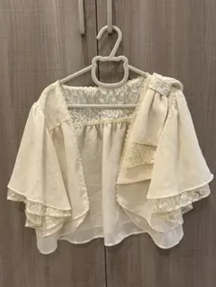 axes femme アイボリー シフォン フレアスリーブ ボレロ