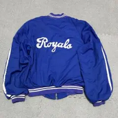 602 Royals筆記体フェルトロゴ 袖ライン 配色リブ USA製 ラグラン