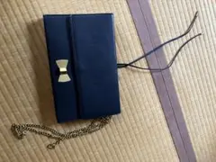 ネイビー クラッチバッグ ゴールド金具