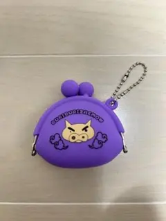 新品未使用品 クレヨンしんちゃん ブリブリザエモン シリコンコインケース 紫