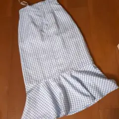 ナイスクラップ♡水色ギンガムチェックタイトスカート