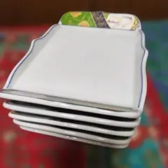 有田焼　古伊万里　彩華　清流焼物皿　松竹梅絵　金彩　角皿　銘々皿