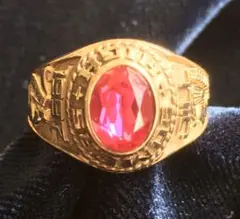 カレッジリング　JOSTEN 10k 1964年　レッドストーン　10.5号 ヴィンテージ カレッジリング【JOSTEN 10kt Gold × Red Stone Wolf