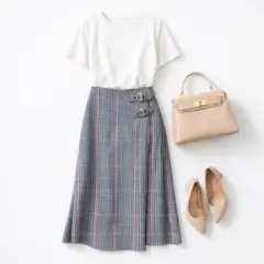 BANANA REPUBLIC♡チェック柄スカート ベルト付 上品デザインS相当