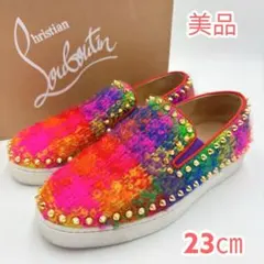 美品クリスチャンルブタン スパイクスタッズ スリッポン スニーカー サイズ36