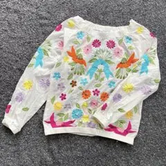 ESCADA SPORT エスカーダスポート 刺繍ブラウス 花柄 長袖 白のサムネイル