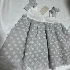 ☆新品☆petit mainリボン付きお花シフォンチュニック