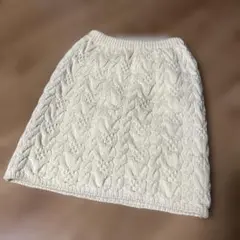 アイボリー ケーブルニットスカート