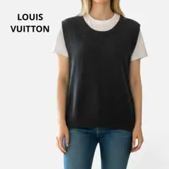 美品 LOUIS VUITTON コットンニット ベスト LVロゴ ブラック Ｌのサムネイル