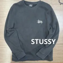 STUSSY スウェット　ブラック　刺繍ロゴ　トレーナー　 S USA