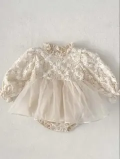 ベージュ レース ベビードレス