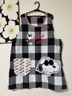 のりちゃん様専用＊スヌーピー チェック柄エプロン