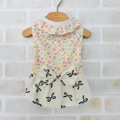 犬服　ハンドメイド　花柄ワンピ
