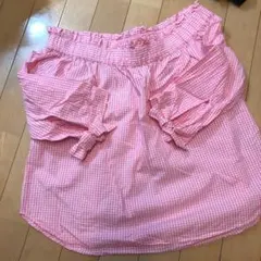 H&Mギンガムチェックスモッグブラウス