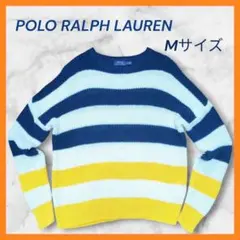 【春夏】リネン100% ポロ ラルフローレン ボーダー サマーニット Mのサムネイル